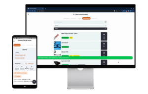 Application Olome sur écran et smartphone : suivi du stock de consommables par chantier