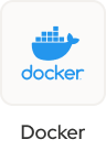 Logo de la technologie "Docker", une technologie de développement utilisée par les experts theTribe.