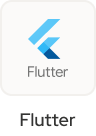 Logo de la technologie "Flutter", une technologie de développement utilisée par les experts theTribe.