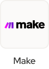 Logo de l'outil "Make", un outil no-code utilisé par les experts theTribe.