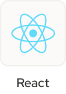 Logo de la technologie "React", une technologie de développement utilisée par les experts theTribe.